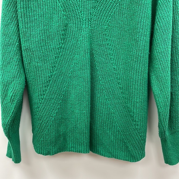 Cabi Lucky Balloon Sleeve Button-Up Cardigan Chunky Knit Sweater Kelly Green L - Picture 8 of 11